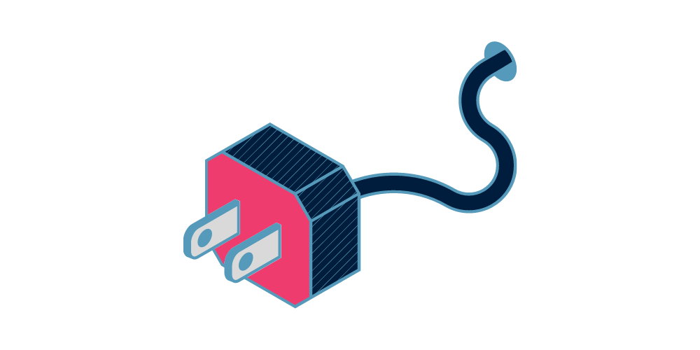 plug graphic blue and pink transparent background
