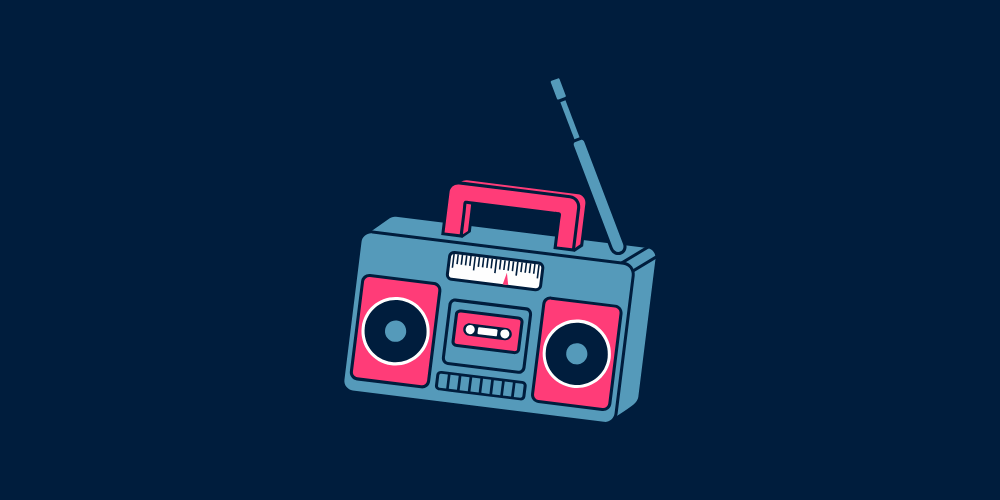 Cartoon boombox