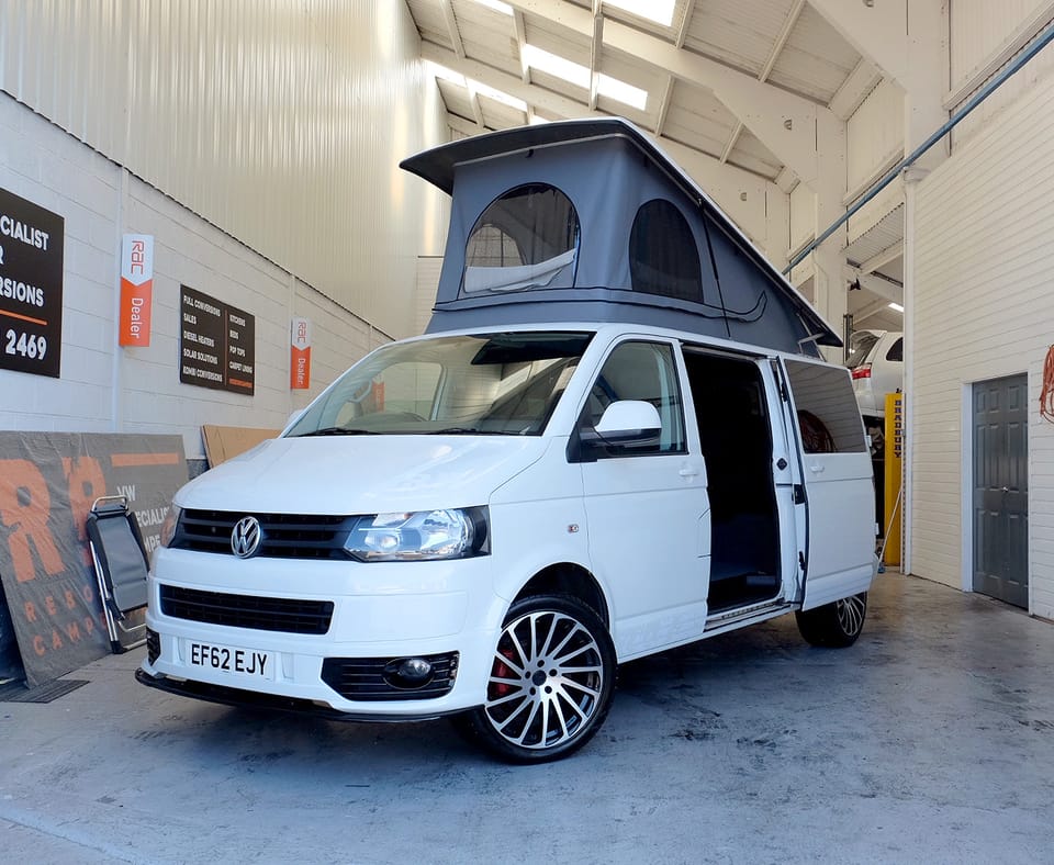 Reborn Campers white VW Transporter